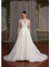 High Neck Ivory Lace Glitter Tulle Stunning Wedding Dress